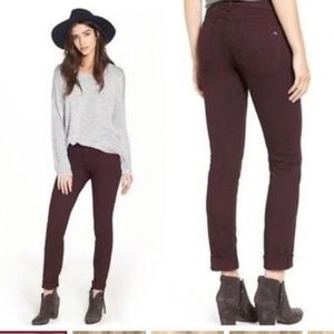 Rag and Bone burgundy skinny zipper capris size 26